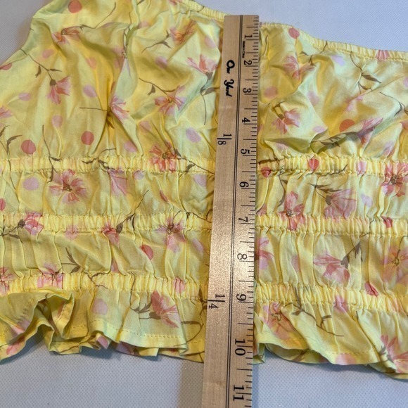 BP Womens One Shoulder Crop Top Yellow Floral Size‎ Small - Picture 7 of 9